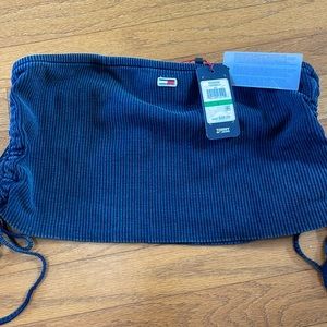 Tommy Hilfiger Crop Top Ribbed Strapless Bandeau